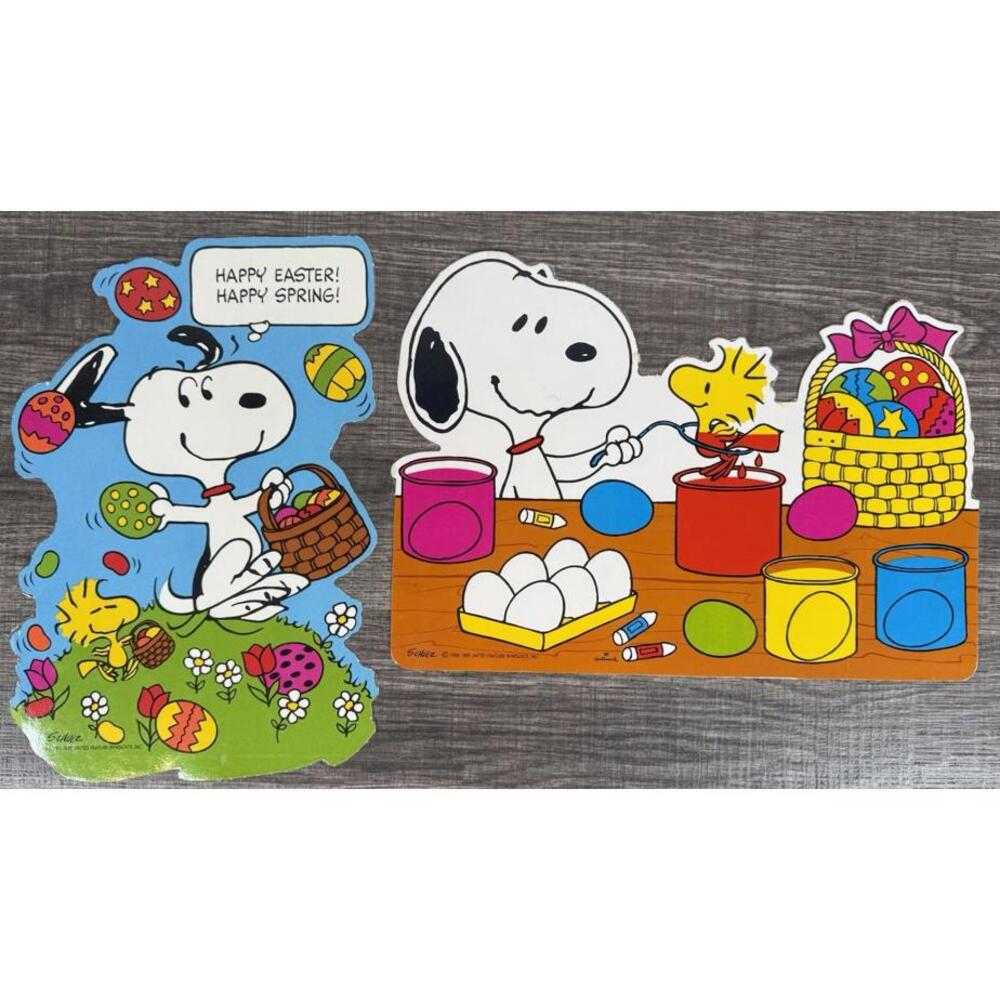 Vintage Peanuts Snoopy Easter Die Cut Hallmark Decor Schulz 1958 1965